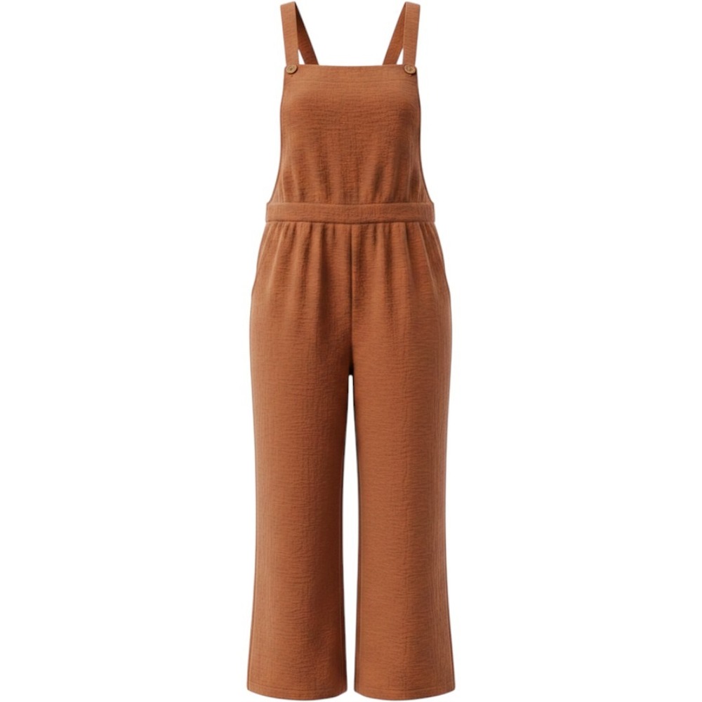 Spoon Jeans Womens XL Burnt Orange Gauze Overalls Jumpsuit Boho Rust NWT